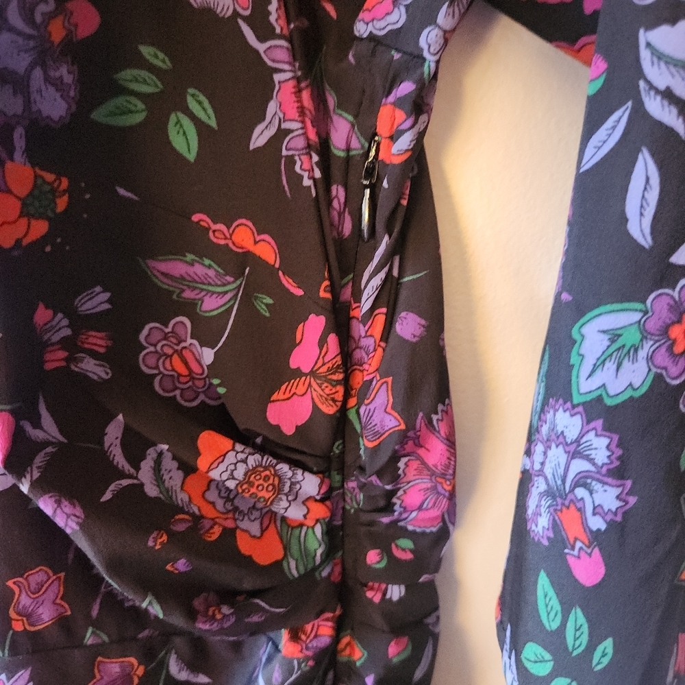 NWT Veronica Beard Selena Floral Sheath Maxi Ruched Silk Dress, size 20 - Picture 14 of 15